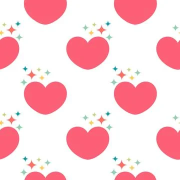 Pink heart seamless pattern 2 Stock Illustration
