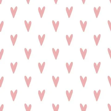 Pink heart seamless pattern creating a lovely background Stock Illustration