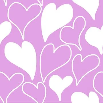Pink Heart Seamless Pattern Design Stock Illustration