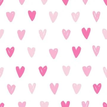 Pink heart seamless pattern. Stock Illustration