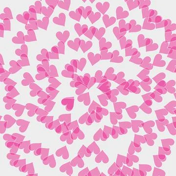 Pink heart seamless pattern template Stock Illustration