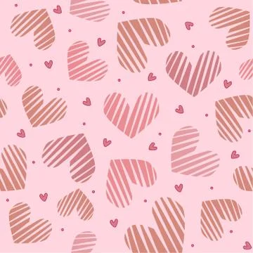 Pink heart seamless pattern. Valentines day concept. Love background Stock Illustration