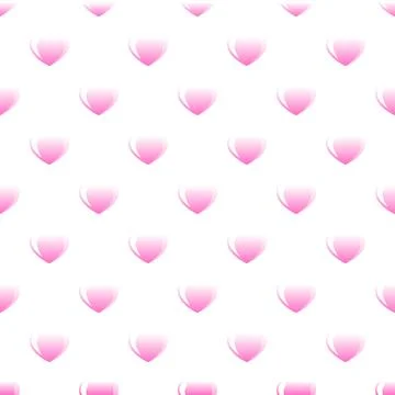 Pink heart seamless pattern on white background Stock Illustration