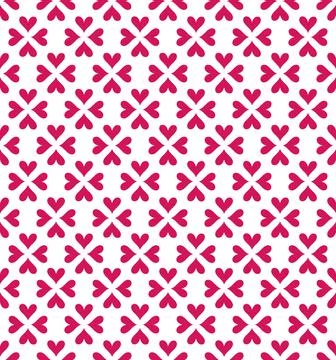 Pink Heart Seamless Repeat Pattern White Background 스톡 일러스트