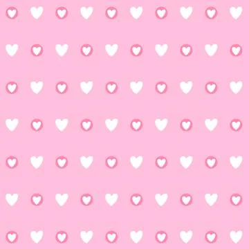 Pink Heart Seamless Vector Pattern Stock Illustration