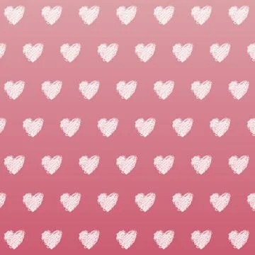 Pink Heart Seamless Vector Pattern Stock Illustration