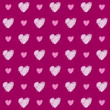 Pink Heart Seamless Vector Pattern Illustrazione stock