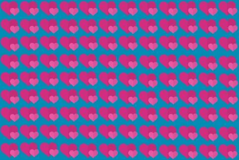 Pink Heart Shape on Blue Background. Hearts Dot Design. Can be used for Artic Stock Illustration