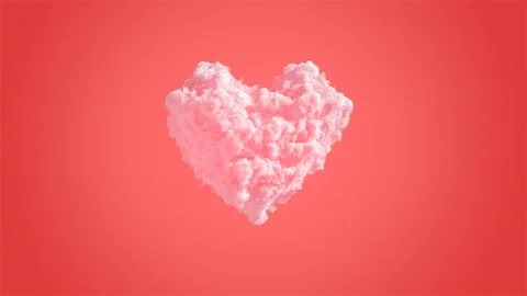 Pink Heart Shape Cloud Vidéo 122639863