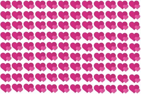 Pink Heart Shape on White Background. Hearts Dot Design. Can be used for Arti Stock Illustration