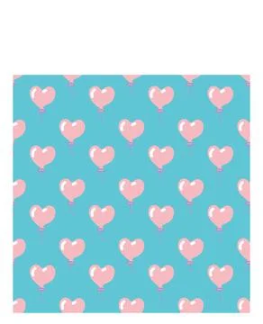 Pink heart shaped balloon. Vector illustration on white background. Stock Illustration