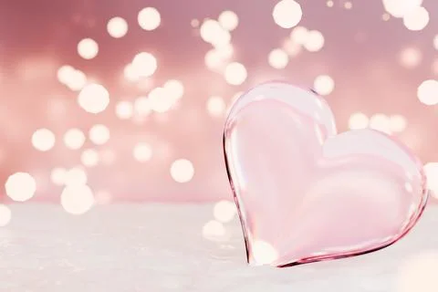 A pink heart shaped surrounded by soft bokeh Illustrazione stock