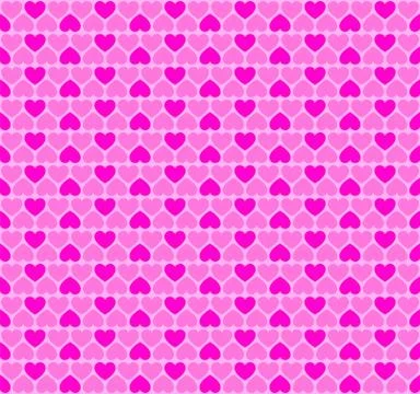 Pink heart shapes, seamless background tile Stock Illustration