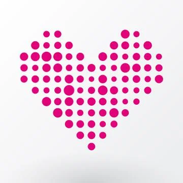 Pink heart of the small dots Illustrazione stock