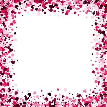 Pink heart square frame with space for text. Background for Valentine's Day.. Stock Illustration