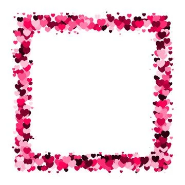 Pink heart square frame with space for text. Background for Valentine's Day.. Stock Illustration