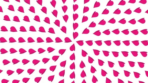 Pink Heart symbol circle pattern paper flip loop animation 4K on white backgr Stock Footage 83259739