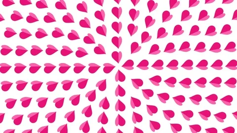 Pink Heart symbol circle pattern paper flip loop animation 4K on white backgr Stock Footage 83259823