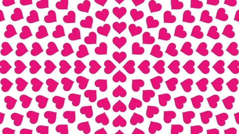 Pink Heart symbol circle pattern paper flip loop animation 4K on white backgr Stock Footage 83259828