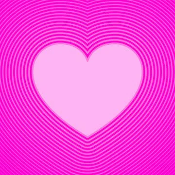 Pink heart symbol with offset lines Stock Illustration