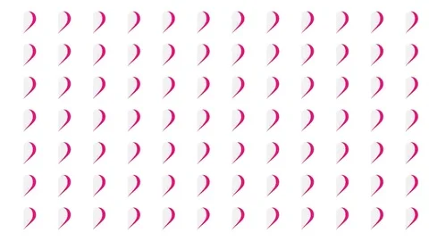 Pink Heart symbol pattern paper flip loop animation 4K on white background Stock Footage 83258937