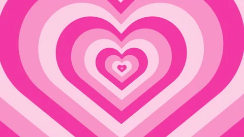 Pink Heart Tunnel Loop Motion Background Retro Groovy Love Pattern Stock Footage 341820367