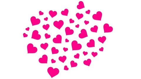 Pink Heart Valentine's Day pattern pop up from center animation 4K Stock-Footage 83316406