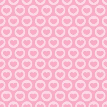 Pink heart vector seamless pattern Stock Illustration