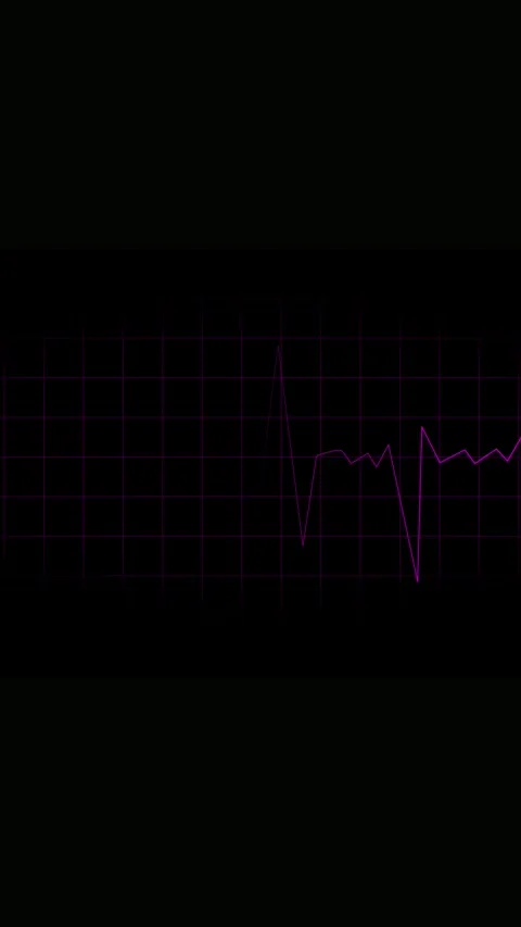 Pink Heartbeat Line on a Dark Grid Background cardiogram pulse. A vibrant, .. Stockbeeldmateriaal 337459541