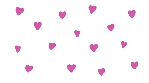 Pink hearts animation on white background Stock Footage 289385738