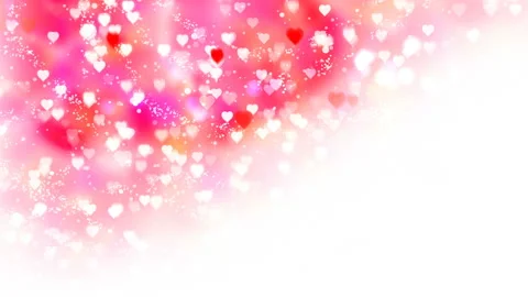 Pink hearts appear on the shining background. Valentines Day holiday abstract Video stock 101064330