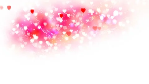 Pink hearts appear on the shining background. Valentines Day holiday abstract Stock Footage 101419489