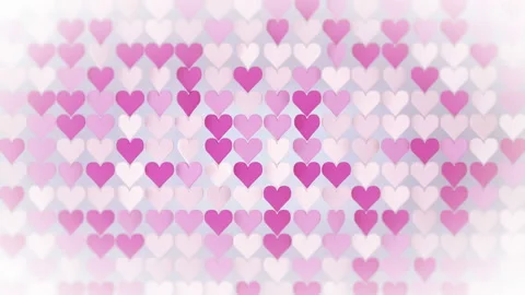 Pink hearts array seamless loop 3D render animation 4k UHD 3840x2160 Stock Footage 110724305