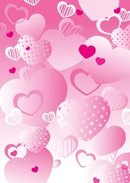 Pink hearts background Stock Illustration