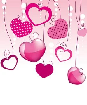 Pink hearts background Stock Illustration
