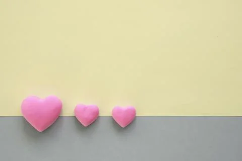Pink hearts border frame background. Concept of love, romantic relationship, Stock Photos