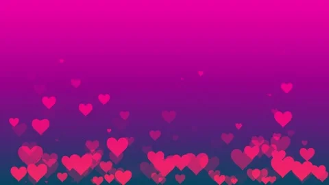 Pink hearts floating on gradient background for greetings of Valentine day Stock Footage 231700289