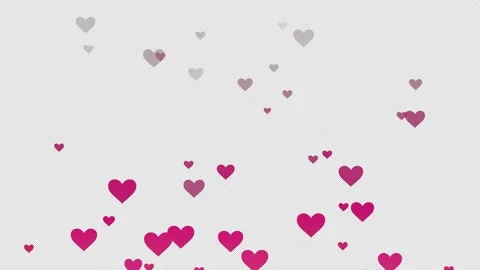 Pink hearts flurry animation, on a transparent alpha background. Stock Footage 153238564