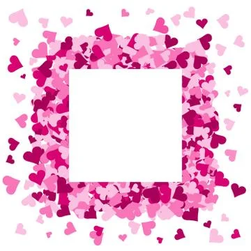 Pink hearts frame Stock Illustration
