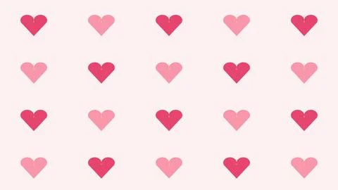 Pink hearts grid pattern background design for romantic Valentines Day Stockillustratie