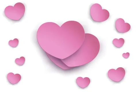 Pink hearts Stock Illustration