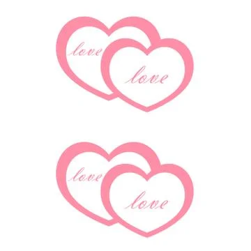 Pink hearts Stock Illustration