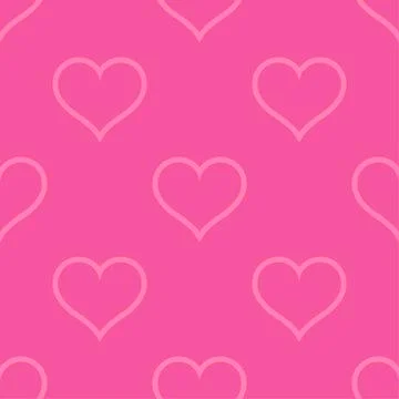 Pink hearts love seamless background pattern, Valentine day Stock Illustration