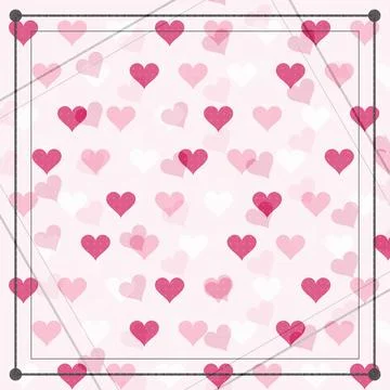 Pink hearts pattern design with soft gradient overlay on white background Stock Illustration