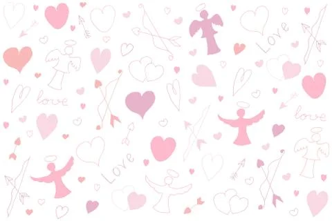 Pink hearts pattern Stock Illustration