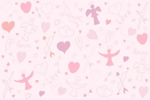 Pink hearts pattern Stock Illustration