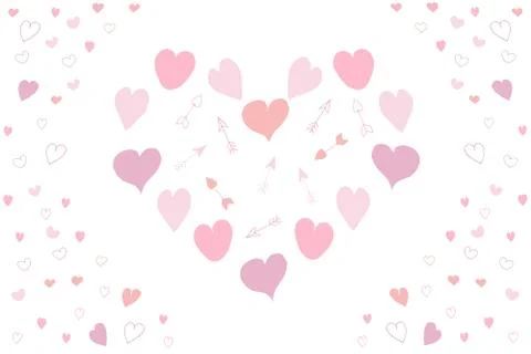 Pink hearts pattern Stock Illustration