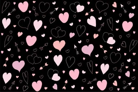 Pink hearts pattern Stock Illustration