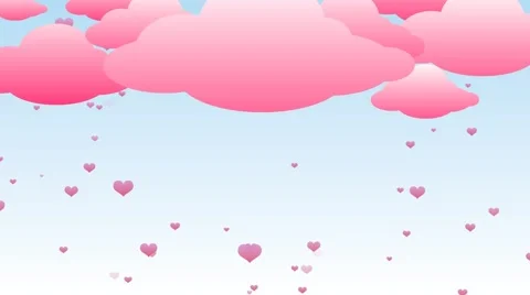Pink hearts rain Stock Footage 58279668