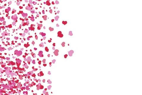 Pink hearts in a random order on pink background Stock Illustration